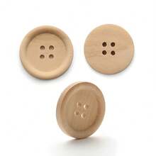 50 Piezas de Botones de Madera Redondos, Botones de Costura de Color Natural con 4 Agujeros, Botones Surtidos de Madera para Manualidades, para Coser Accesorios de Ropa, Manualidades DIY y Botones Decorativos.