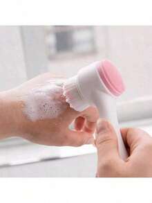 Deep Cleansing Beauty SPA Facial Brush Set, Includes Soft Velvet Headband, Headband Set, Gentle Exfoliating Brush, Fine Silicone Cleansing Brush, Portable Skincare Tools, Suitable For Women, Christmas Gift, Ideal For Outdoor Travel And Business Trips - Multicolor - View 3