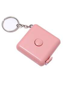 1 pièce Règle carrée automatique de style nordique, de couleur bonbon, mini mètre à ruban petit pour mesurer les vêtements. Mètre à ruban petit de 1,5 mètres avec corde de suspension, mesure automatique de la rétractation, trois circonférences, mètre à mesurer souple, mesures métriques et impériales, multifonctionnel pour la mesure de la longueur, usage de bureau