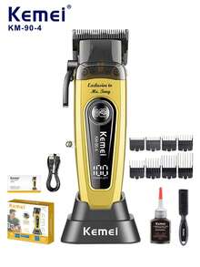 Kemei 1pc KM-90-4 Men's Electric Hair Clipper Professional Haircut Set, Cordless Hair Trimmer With Charging Base - Multicolor - View 7
