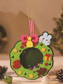 1pc Non-Woven Fabric Handmade Rattle Toy, Felt Hanging Decor, Creative Educational DIY Craft Kit For Kids, Children's Small Gift, Handmade DIY Material Pack, Kids Intelligent Toy, Christmas Decoration Handmade DIY Kit, Keychain, Kindergarten Christmas Gift