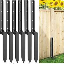 Fence Post Repair Kit, Heavy-Duty Ground Spike With Gloves For Repairing Tilted Or Broken Wood Posts - màu đen - Xem 1