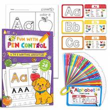 beartale 26Pcs Dry Erase ABC Alphabet Kids Early Educational Flash Cards - Write And Wipe Laminated ABC Letter Tracing Practice Card, Uppercase And Lowercase Letters Practice Spelling With Cute Illustrations To Associate Letters With Objects, Intelligence Games For Children, Kids Toys, Party Favors For Kids, Travel Toys, Montessori Toys, School Supplies, Kids Birthday Gift, Back To School, Welcome Learn