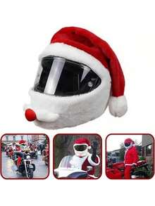1 chiếc mũ bảo hiểm xe máy ông già Noel, mũ ông già Noel xe máy, quà tặng mũ bảo hiểm trùm đầu cá nhân hóa dễ thương, điên rồ và vui nhộn, thích hợp cho đồ dùng ngoài trời và trang trí tiệc Giáng sinh (không bao gồm mũ bảo hiểm) trang trí nhà trang trí Giáng sinh trang trí phòng trang trí Giáng sinh mùa đông quà tặng Giáng sinh tại nhà trang trí Giáng sinh - Nhiều màu - Xem 1