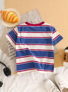 Baby Summer Striped Short Sleeve T-Shirt, Highly Elastic Soft Breathable Lightweight Tee, Cotton