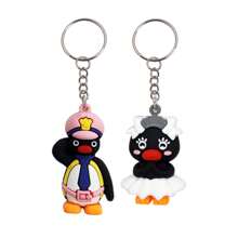 4pcs Cartoon 3D Penguin Style Keychain Set, Suitable For Back To School, Party, Holiday Small Car Accessories Bag Charm Letter Cute Goth Y2k Christmas Gift Ideas - Multicolor - View 5