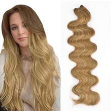 Synthetic Fiber Hair White Highlighted Sew In Hair Extensions High-Quality Japanese Silk Hair Weft 26 Inch 150g Sew In Weft Hair Extensions Weaving Hair For Women Girls Daily,Fashion Party ,Y2k ,Music Festival Various Occasions All Seasons - Multicolor - View 33