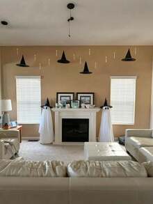 2 Confezioni di Decorazioni di Ognissanti per Esterni, Decorazioni di Ognissanti Carine per Interni, Decorazioni di Ognissanti Spaventose con Fantasmi e Cappelli da Strega, Decorazioni di Fantasmi Spaventosi con Luci LED per Portico, Giardino e Casa