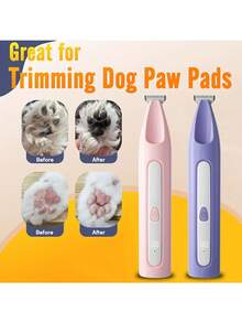 1 pieza Recortadora de pelo para mascotas recargable inalámbrica, adecuada para el aseo de perros pequeños, afeitadora eléctrica de bajo ruido con indicador de encendido LED, diseñada para patas, ojos, orejas, cara y cola, aplicable para diversas mascotas domésticas pequeñas - Multicolor - Ver 13