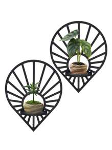 Floating Sun Teardrop Shaped Wood Wall Shelf - Accent Shelf Plant Shelf Wall Decor Crystal Display Shelf,Home,Bedroom,Living Room Decor