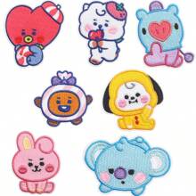 DELUSTA 1 Set 7 Pc BT21 Cute DIY Decoration Iron-On Patch Cartoon Embroidery Cloth Patch Set. It Can Also Be Collected Or Given As A Gift To Good Friends. - Multicolor - View 7