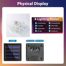 [Hot Recommendation] Solar New Wishing Ball Light, 8 Lighting Modes, Garden, Patio, Porch, Wedding, Party, Christmas, Halloween, New Year Outdoor Decoration, Solar Outdoor Light, Outdoor Garden Light - 1PC 圓球燈-暖白-太陽能 - 查看 6