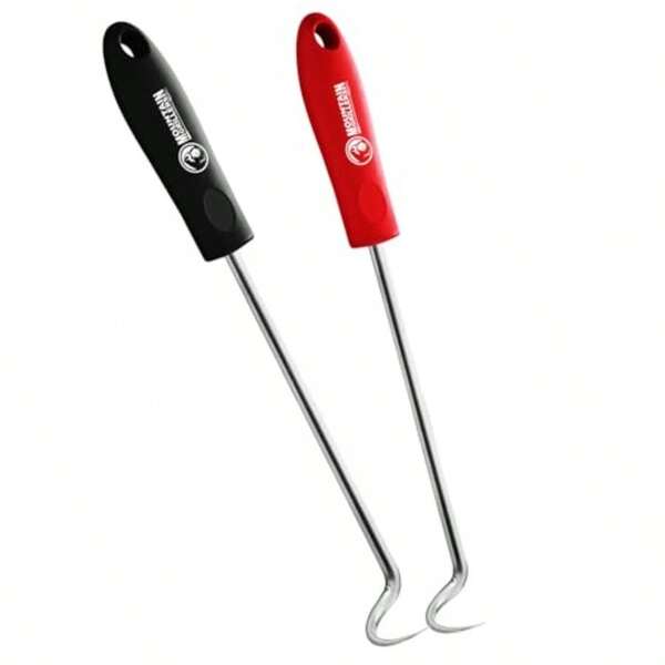 YFKJ5 Pigtail Food Flipper Set 17 12 Inch Meat Hooks Turners With Steel Shafts Color Coded Handles Use In Place Of Tongs Spatula Meat Fork For BBQ Ribs Steak Chicken Sausage Vegetables