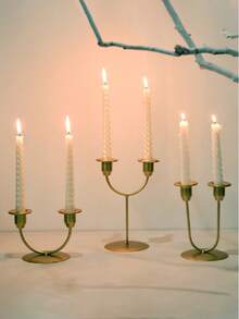 1pc Candle Holder - Decorative Candle Holder For Weddings, Dining Tables And Parties - Vintage Brass, Balcony Decor Vase Pedestal Candle Holder, Suitable For Weddings, Home Decor, Holiday Parties And Events