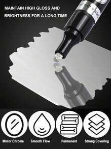 Liquid Gold Chrome Markers, Permanent Reflective Metallic Gold Paint Pen, High Gloss Car DIY Model Painting, Touch Up Repair Kit For Plastic Metal Glass Fabric Ceremic Resins(Gold/Silver/Red Gold/Copper Gold)