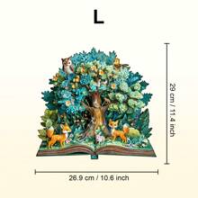 森林故事 - 木制拼图，不对称形状拼图玩具，独特的派对游戏礼物，不对称动物形状木制拼图，装饰艺术画，桌面魔术拼图，独特的儿童益智拼图，节日礼物，适合儿童，圣诞礼物，返校礼物，生日礼物 - 彩色 - 查看 10