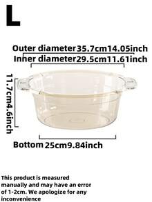 1pc加厚塑料盆家用洗菜盆学生宿舍洗脸盆洗衣盆塑料碗耐用厨房洗菜盆透明盆透明洗脸盆透明洗菜盆碗