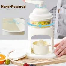 Happy-Star Dinosaur Shaped Manual Ice Shaver: Easy 4-Step Crank Operation, ABS Material, Shaves Smooth Ice Flakes! Extra Long Handle, Smooth Rotation, Fun Design With Dinosaur Shape. Can Also Be Used As A Bowl, No Electricity Needed. Enjoy Shaved Ice At Home, Essential For Gatherings!