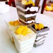 100/50/40/30/20/10pcs Dessert Cups, Transparent Mini Plates, With/Without Lids Mousse Cups For Tiramisu, Pudding, Mousse, Snacks, Party Supplies, Food Containers - Transparent - View 7