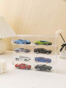 1pc 8-Slot 18.7x16.7x4.4cm High-Quality Acrylic Display Case - Transparent Storage And Transportation For Artworks, Suitable For Desktop Item Organization, Convenient For Tidy Desk, Master Of Life Organization - Multicolor - View 3