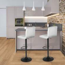 Juego de 2 taburetes de bar para comedor, bar en casa, isla de cocina, silla de bar regulable en altura, capacidad de carga 120 kg