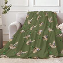 Mallard Duck Flannel Throw Blanket - Cozy Soft Lightweight Vintage Style, Flying Ducks & Reeds Wildlife Design , Super Soft Suitable Flannel Blanket  For All Seasons, Washable, Machine Washable, Lightweight, Breathable, Comfortable, Warm, Unique,Polyester 280gsm, Suitable For Him And Her, Suitable For Napping, Camping, Traveling, Family, Daily Life Office Decoration, Birthday Anniversaries, Valentine's Day, Thanksgiving, Christmas, Halloween, Mother's Day, Father's Day, Weddings, New Year Gifts For Her, Him, Family, Boyfriend, Girlfriend Father, Family Member, Mother, Lover, Daughter, Son, Grandfather, Grandmother,   Friend, Classmate And Pet.  Sofa,Bed,Car,Bedroom,Living Room,Office, Outdoor Camping, Beach,Wall Decoration - Nhiều màu 2 - Xem 4