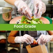 200Pcs Disposable Sushi Gloves, TPE Material, S/M/L Sizes, Clear, Food Safe, Kitchen Cooking Handling