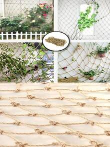Natural Jute Climbing Net, Suitable For Climbing Plants And Beans, Outdoor Garden Decor, Indoor Plant Support, Simple Garden Fencing, Patio Decor, Yard, Wall Decor, Garden Decor, Balcony Decor, Plant Trellis, Outdoor Decor, Flower Stand, Garden Fence, Wedding Decor, Spring Gardening, Easter Decor Gift, New Year Gift