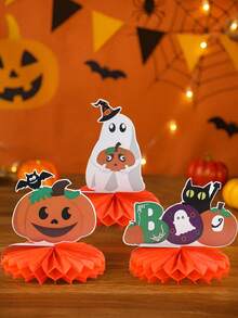 6Pcs Halloween Honeycomb Centerpieces,Happy Halloween Table Ornament Including Pumpkin,Ghost,Black Cat And Joker StyleHalloween Party Favors,Trick Or Treat Decorations For Halloween,Table Centerpiece,Halloween Home Decor,Fall Party Supplies,Halloween Decorations,Halloween Gifts