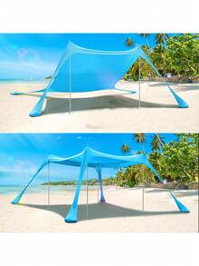 Tienda de campaña para playa y exterior, refugio solar, toldo de camping a prueba de viento, de una sola pieza, con protección UPF50+, tienda de campaña portátil para familia