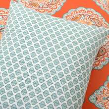 LUSH DECOR Harley Reversible Cotton Duvet Cover Tangerine 3Pc Set King Halloween-Fall Decor-Room Decor - Quýt - Xem 4