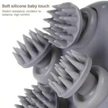 4-Head Silicone Scalp Massager, USB Rechargeable Handheld Multi-Function Head Kneading Massage Device