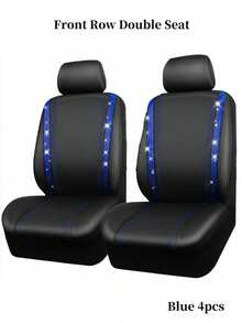 9PCS/4PCS Leather Bling Diamond Car Seat Covers Full Set - Waterproof Anti-Slip Rhinestone Automotive Covers, Universal Fit For Car/SUV/Sedan/Van, Airbag Compatible With Rear Zipper Design 9PCS Includes: 2 Front Seat Covers + 1 Backrest Cover + 1 Back Seat Cover + 5 Headrest Covers, 4PCS Includes: 2 Front Seat Covers + 2 Headrest Covers - 款式A - 查看 15