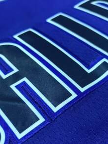 Men's Embroidered Basketball Jersey 32 Blue Casual Sleeveless Vest V-Neck T-Shirt Party Sports Top - Blue - View 5