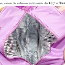 Sanrio 1 pieza Bolsa de almuerzo aislada con diseño de personaje lindo - Tela Oxford, lavable a mano, bolsa térmica rectangular para el almuerzo con cierre de cremallera - Diseños de Hello Kitty, Kuromi, Cinnamoroll, adecuada para la escuela, el trabajo, picnics. Bolsa de almuerzo de Kuromi, bolsa térmica de gran capacidad para transportar comidas, decoración del hogar, almacenamiento para fiestas y Navidad