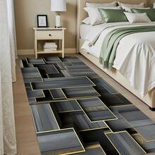 Thảm trải sàn cao cấp màu đen và vàng, họa tiết hình học 3D, đế TPR cao cấp 800g có thể giặt được, hình chữ nhật mềm mại, hiện đại, thích hợp cho ngoài trời, lối vào, phòng khách, phòng ngủ, phòng giặt, phòng tắm, phòng chơi game, thảm cỡ lớn dùng được cả bốn mùa, trang trí nhà cửa. - Nhiều màu 1 - Xem 6