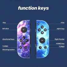 全新 JY02 星空色迷你手柄，NS 粉色控制器支持 Switch/NS 控制台，带 RGB 照明，JY 迷你手柄带振动马达，BT 5.2 Joy 控制器 RGB LED 开关 L/R 游戏手柄兼容 Switch/Lite/Oled JoyCon 游戏手柄操纵杆带双振动 - 藍色 - 查看 10