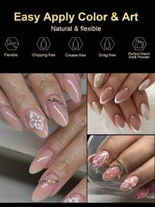 240pcs Nude Almond Shaped Short Acrylic Nail Tips, Matte Finish Full Cover Sculpted Soft Gel Press-On Capsule Artificial Fake Nails For Salon Use
