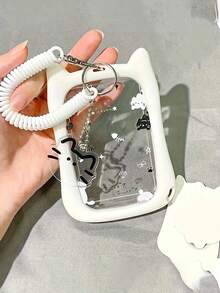 Ví đựng thẻ silicon hình mèo kèm móc khóa - Bền chắc và thời trang, bảo vệ thẻ sinh viên, phù hợp với thẻ xe buýt, thẻ tàu điện ngầm và thẻ sinh viên | Thiết kế hình mèo đáng yêu, chất liệu trong suốt với họa tiết dấu chân và ngôi sao nhiều màu sắc, phụ kiện thiết yếu cho sinh viên | Hình dáng mèo dễ thương | Chất liệu silicon, phụ kiện hàng ngày đáng yêu, đồ dùng văn phòng, đồ dùng học tập, đồ dùng gia đình, ví đựng thẻ sinh viên. - Nhiều màu - Xem 6