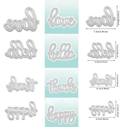 Carbon Steel Die Cutting Mold, English Word Shape Cutting Dies For DIY Paper Card Crafts, Scrapbooking, Greeting Cards, Home Decor Projects