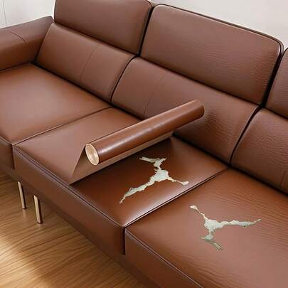 1 st självhäftande reparationslapp för konstläder - mångsidig reparation mot repor och skador för soffor, bilsäten, handväskor - slitstarkt konstläder med enkel applicering, inga verktyg behövs, konstläder för soffa, bilsätesöverdrag, sömlös design, lättapplicerad lapp