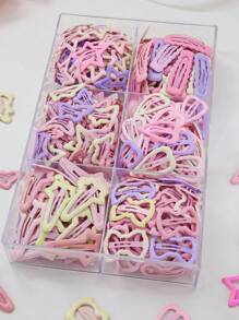 30pcs/Set Girls Cute Princess Barrettes, Pink & Purple Shiny Dopamine Stars, Hearts, Butterflies, Teddy Bears, Minimalist Design, Daily Use Hair Clips - Multicolor - View 2