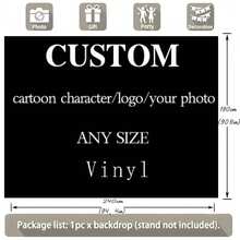 Customizable Vinyl Backdrop With Cartoon Anime Logo Portrait Photo, Adjustable Decorative Photo Backdrop For Family Party - Multicolor - View 8