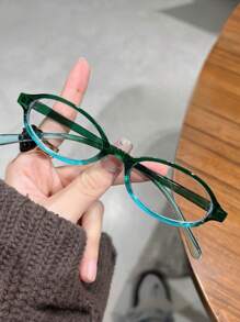 1pc Fashionable And Elegant Women Oval Eyeglasses Frame, Lightweight And Portable, Exquisite Design