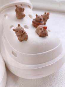 5/10 件可爱水豚卡通鞋饰 - 可爱动物装饰，适合女士、男士、女孩、男孩的木屐和凉鞋，适合夏季休闲鞋