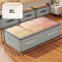 大容量可折叠床下收纳袋，防水防尘季节性衣物和毛毯收纳袋，配有大型 PVC 观察窗和加固手柄，方便查看和携带，条纹图案波西米亚风格，可清洗和重复使用，适用于宿舍收纳、衣柜收纳、床下收纳、万圣节物品收纳、圣诞节物品收纳和房间装饰。 - 彩色 - 查看 15