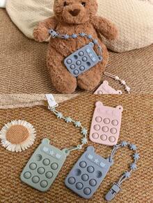 1 Set Baby Silicone Teething Toys, Chew Molar Stick, Anti-Bite Teether With Pacifier Clip, Suitable For Baby Boys And Girls