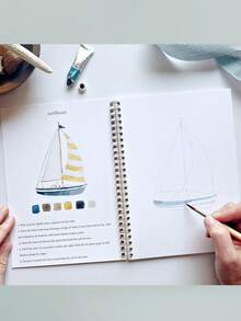 1PC Watercolor Workbook: Bouquets Theme Watercolor Exercise Book Suitable For All Ages (Without Watercolor Paint Or Brush)