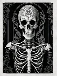 Fleece Blanket, Gothic  Throw For Halloween, Soft Microfiber Bedspread, Horror Home Decor, Alternative Goth Bedding, Spooky - White - View 1