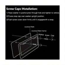 2PCS Glitter Diamond License Plate Frame Set, Stainless Steel Rhinestone Frame With Sparkling Screw Caps, Multi-Color Pink Heart Design, Girls Car Decor Accessories, Easy Install & Durable, Personalized Auto Upgrade - Black 2pcs - View 5